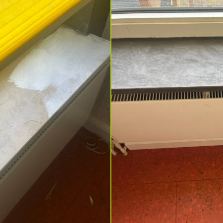 Fensterbank vorher nachher Fugenlos Spachteltechnik Bad Malente